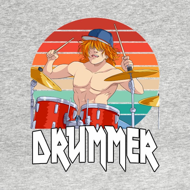 Rock N Roll Drummer Drumming Drums Musician by Noseking